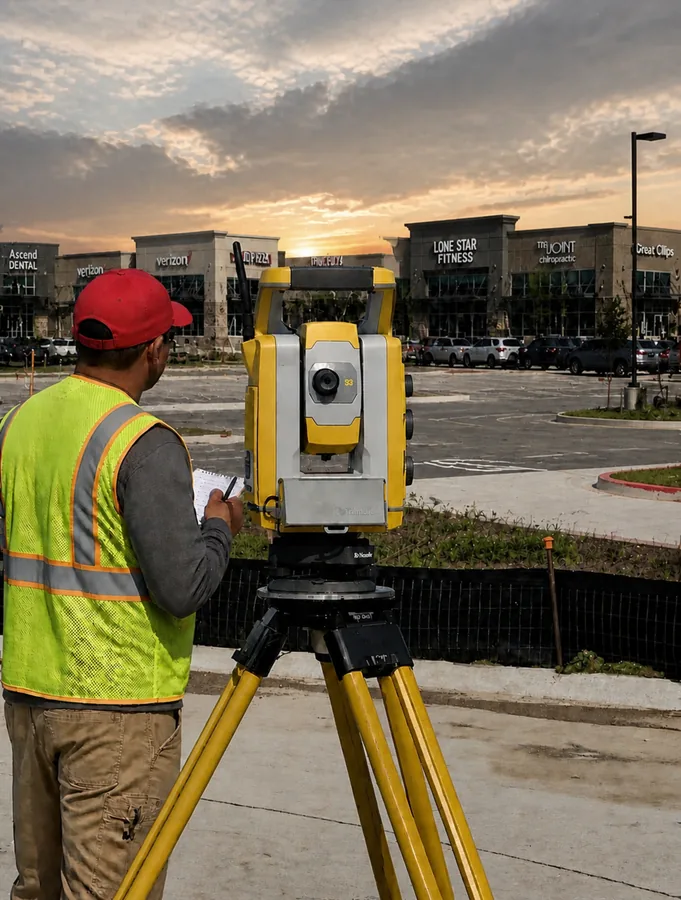 ALTA NSPS commercial land title survey at a Texas shopping center